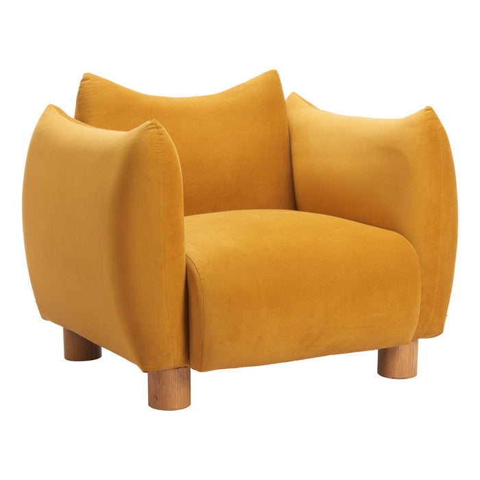 Mustard Upholstered Arm Chair - Mustard / Yellow