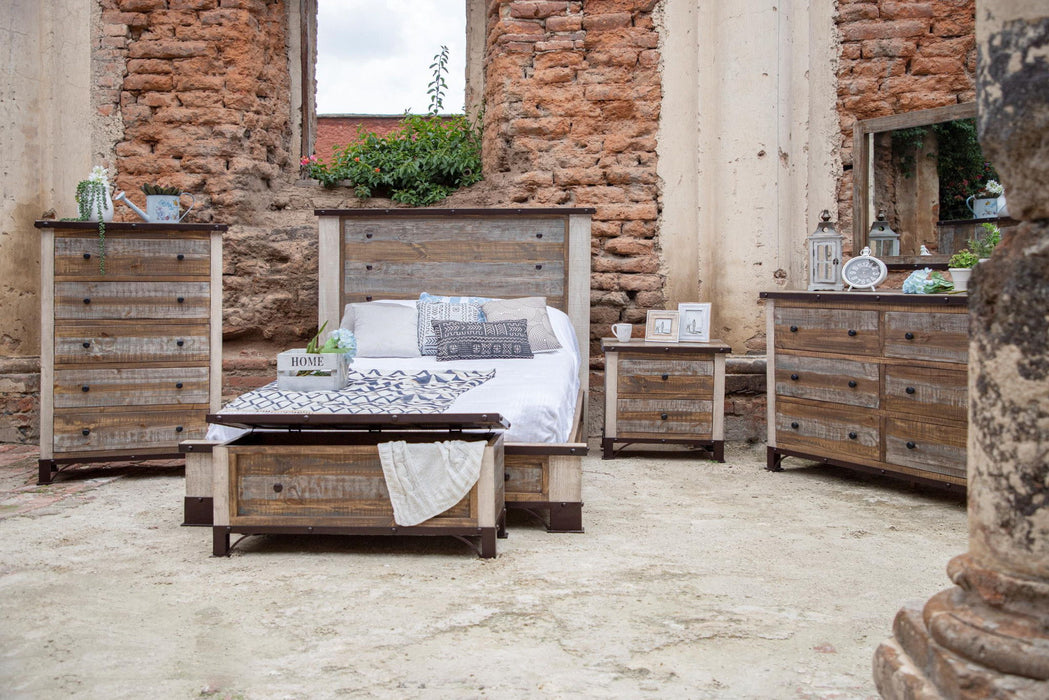Solid Wood Five Drawer Chest - Brown