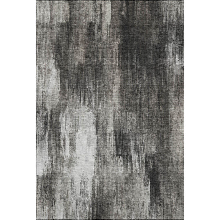8' X 10' Abstract Washable Area Rug With UV Protection (649604) - Gray / Ivory