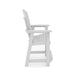 Giga Adirondack style counter chair made of HDPE poly lumber, ideal for dining, patio, and garden outdoor seating.