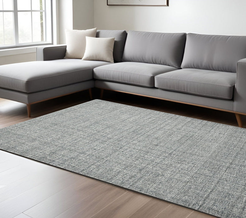 8' X 10' Wool Abstract Hand Tufted Area Rug - Gray And Ivory