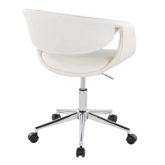 Curvo - Upholstered 5-Star Task Chair - Chrome Metal Base