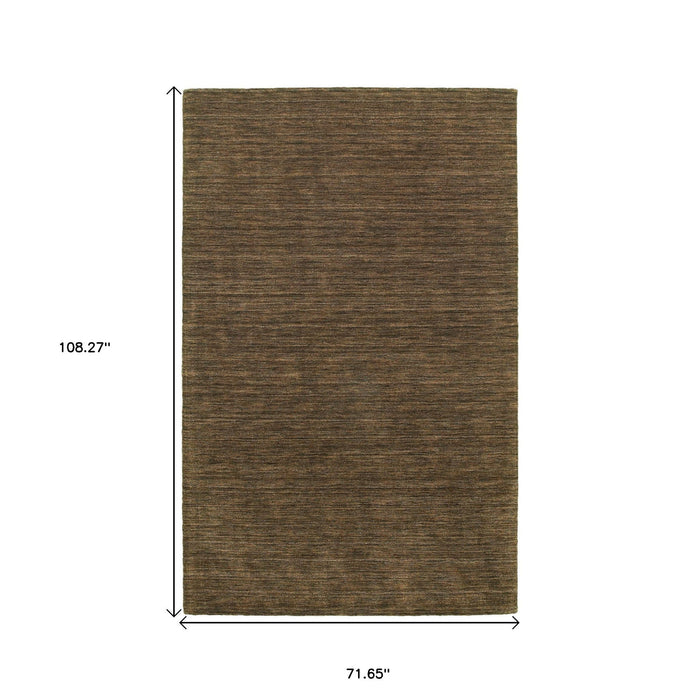 6' X 9' Wool Hand Tufted Area Rug - Brown