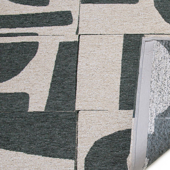 5' X 7' Geometric Washable Area Rug (551965) - Gray / Green