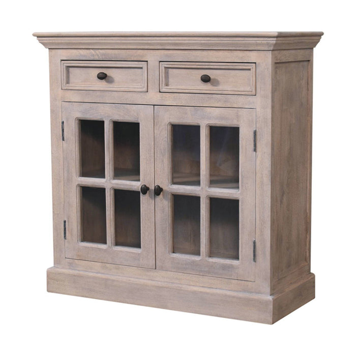 Solid Wood Accent Cabinet With Two Doors Two Drawers - Brown