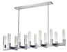 HomeRoots silver metal chandelier with twelve lights and clear shades, dimmable design, modern style for elegant lighting.