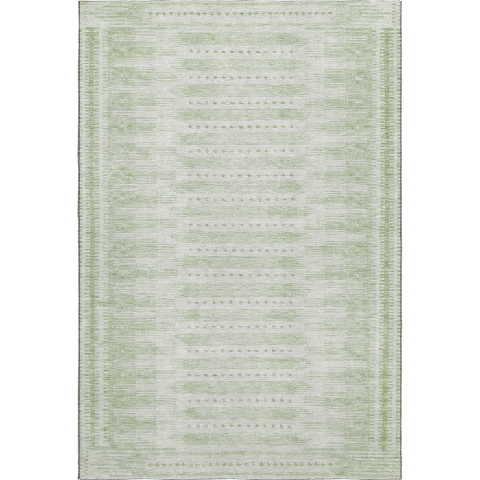 10' X 14' Geometric Washable Area Rug With UV Protection (708037) - Sage / Fern Green