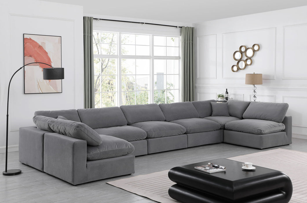 Comfy - 7 Piece Velvet Modular Armless Sectional
