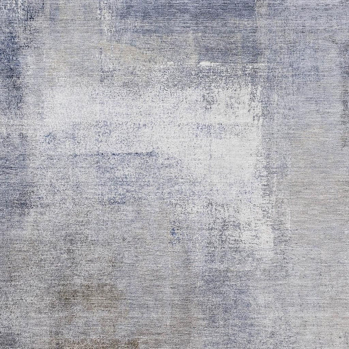 8' X 10' Abstract Washable Area Rug With UV Protection - Blue And Beige