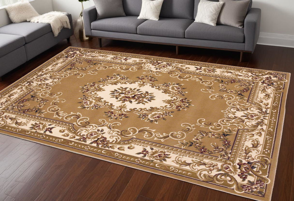 9' x 13' Area Rug - Beige And Ivory