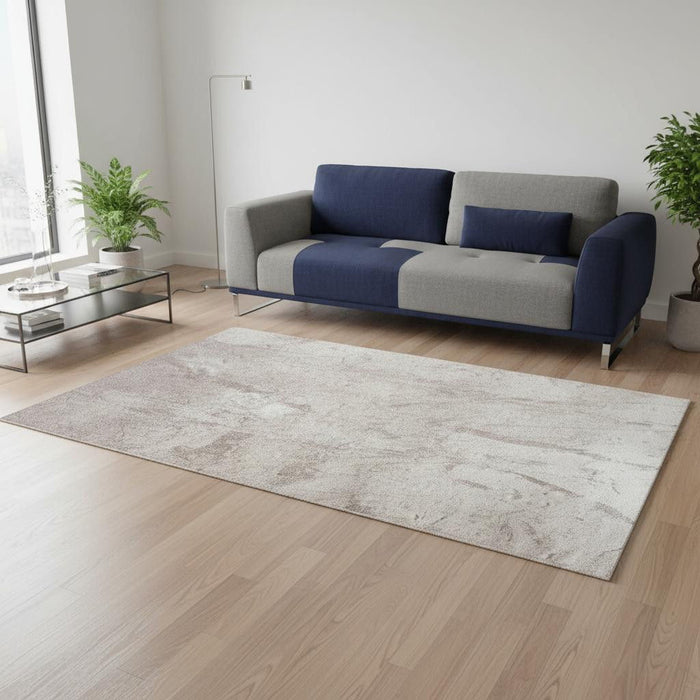 6' X 8' Abstract Washable Area Rug With UV Protection (609937) - Gray / White