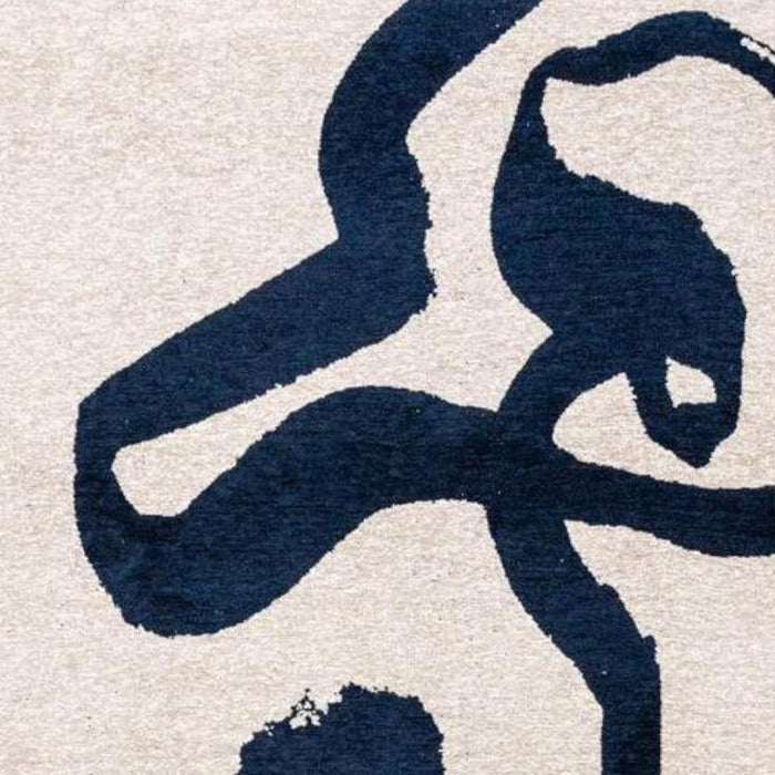 8' X 11' Abstract Washable Area Rug With UV Protection (610018) - Beige / Blue