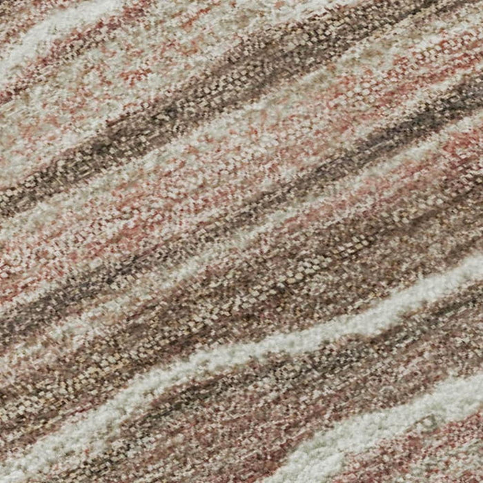 10' X 14' Striped Washable Area Rug With UV Protection (697716) - Coffee / Copper / Beige