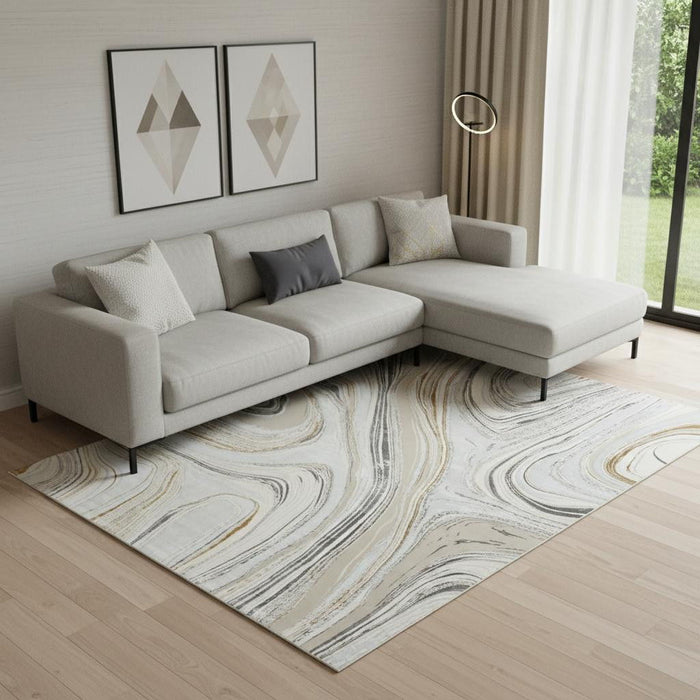 9' X 12' Abstract Area Rug (551433) - Gray