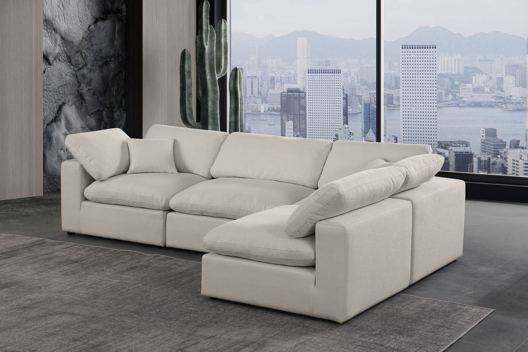 Comfy - 4 Piece Linen Fabric Modular Armless Sectional
