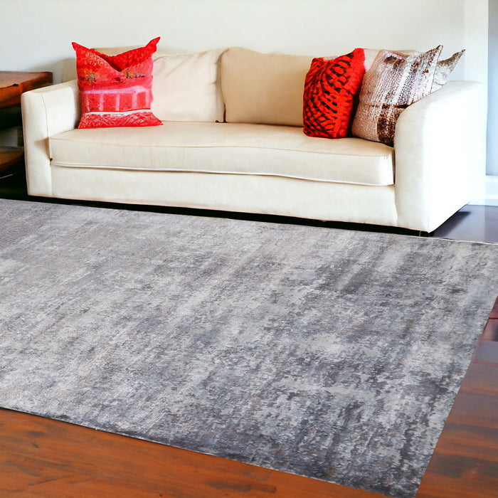 9' x 12' Abstract Hand Loomed Area Rug - Gray