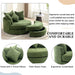 Giga 360° swivel accent barrel chair with matching storage ottoman and four decorative pillows, modern round living room seating