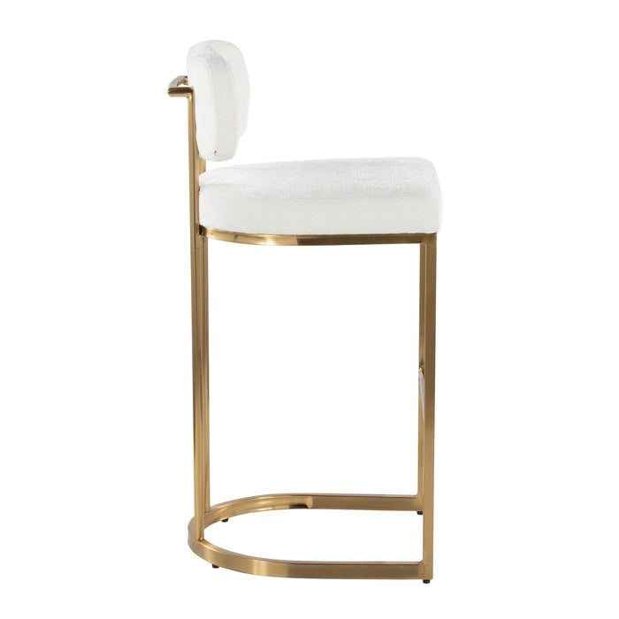 Demi - Fixed-Height Barstool (Set of 2) - Gold Metal Base