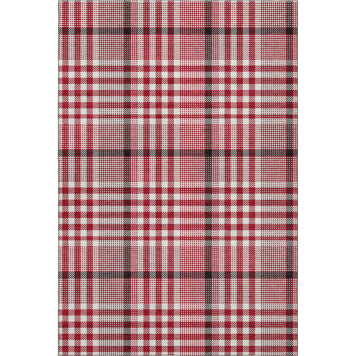 10' X 14' Plaid Washable Area Rug With UV Protection (682667) - Red / Ivory / Black