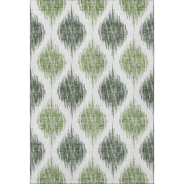 10' X 14' Washable Area Rug With UV Protection (667473) - Fern Green / Ivory