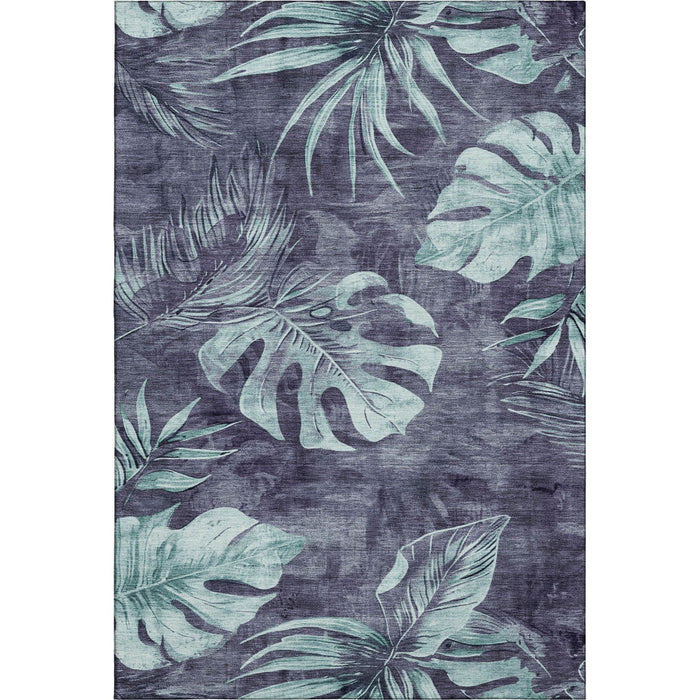 10' X 14' Floral Washable Area Rug With UV Protection (706951) - Blue / Green
