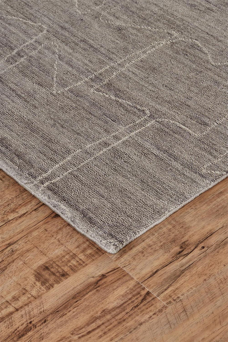5' x 8' Abstract Hand Woven Area Rug - Gray Taupe And Ivory