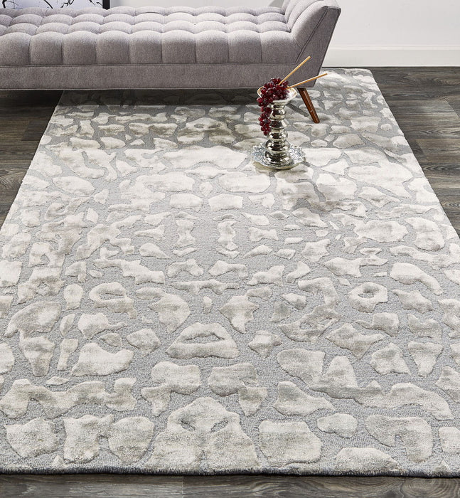 10' x 13' Abstract Tufted Handmade Area Rug - Gray And Silver