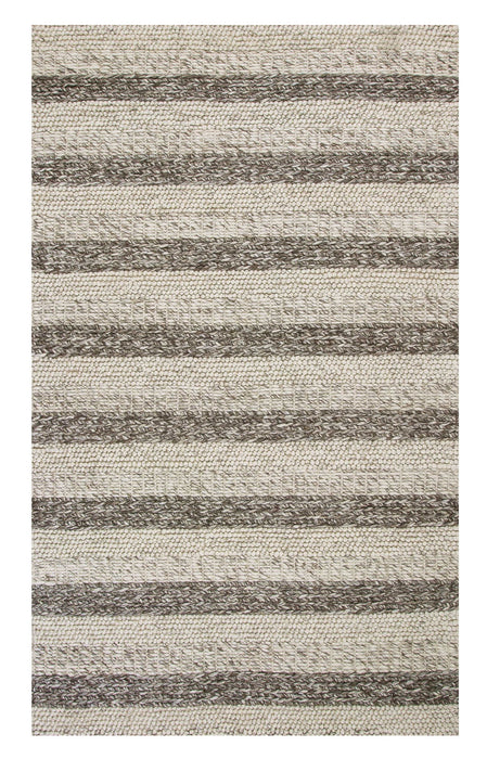 8' x 10' Hand Woven Knobby Stripes Indoor Area Rug - Gray White