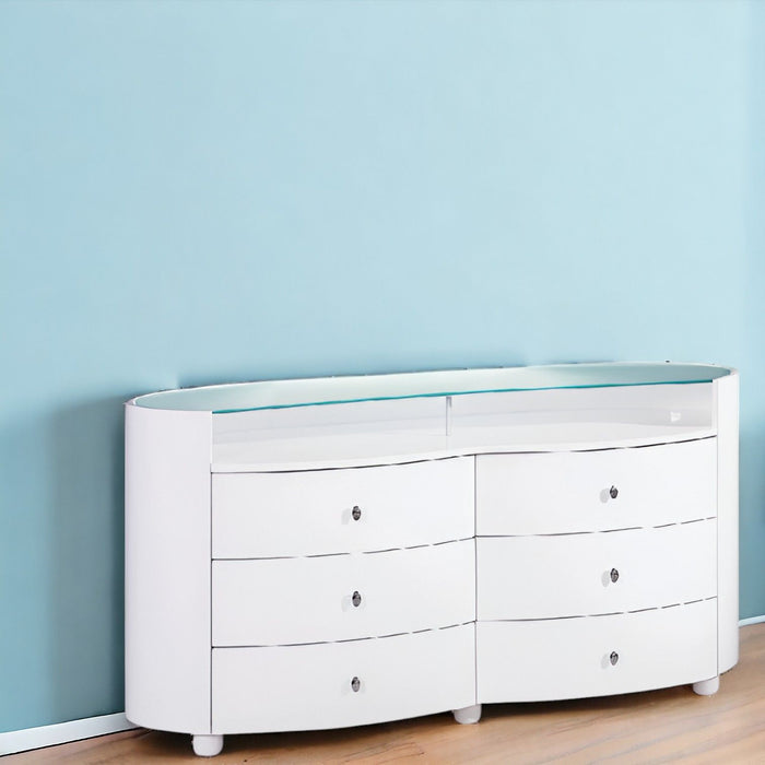 Sophisticated High Gloss Dresser - White