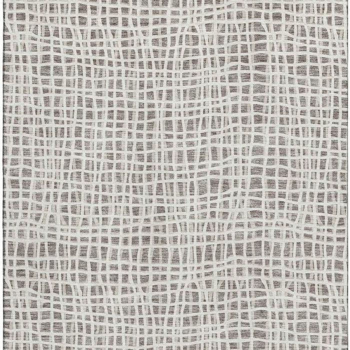 10' X 14' Striped Washable Area Rug With UV Protection - Taupe / Beige
