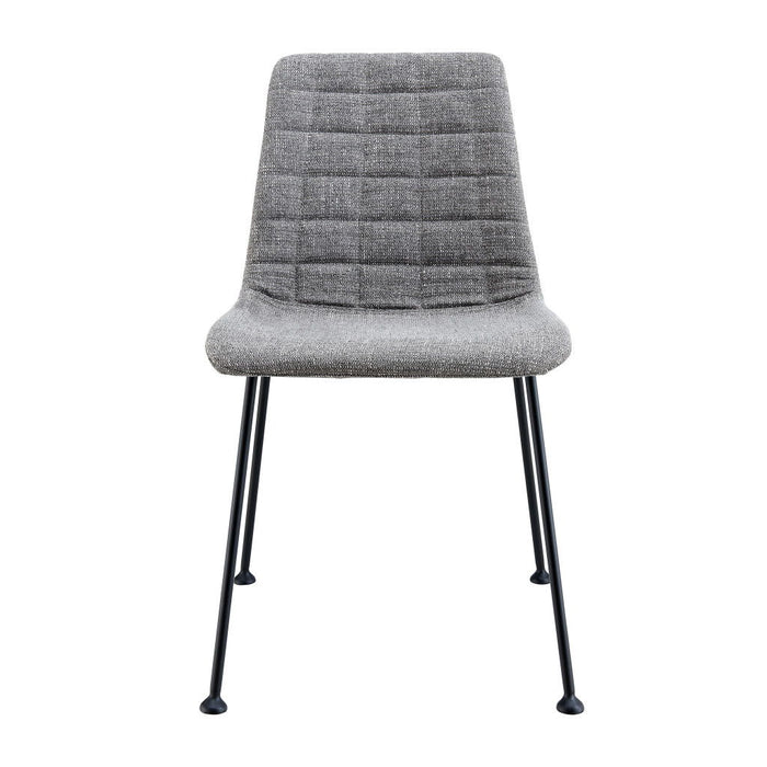 Upholstered Fabric Dining Side Chairs (Set of 2) - Light Gray