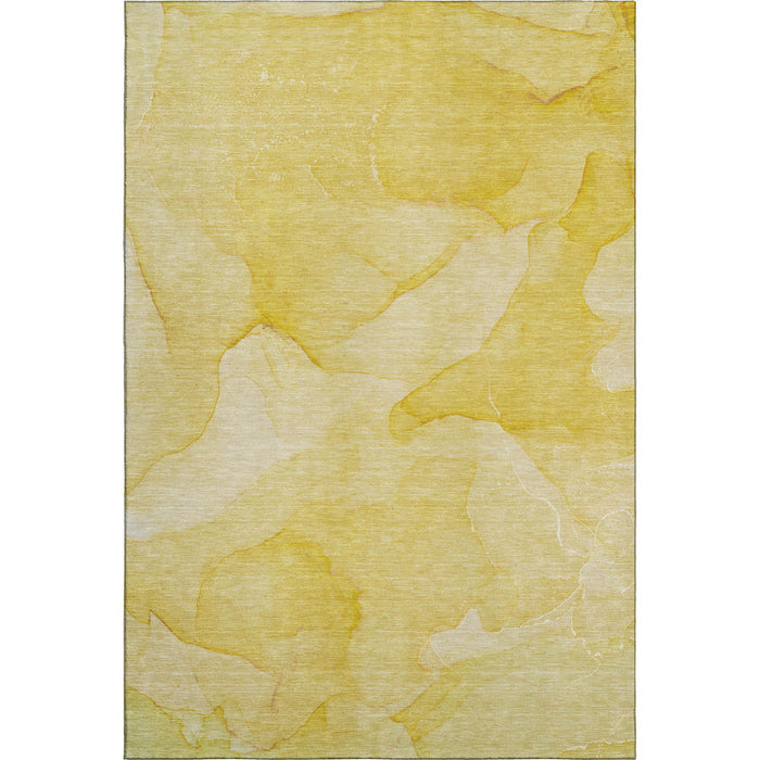 8' X 10' Abstract Washable Area Rug With UV Protection (646940) - Gold / Ivory