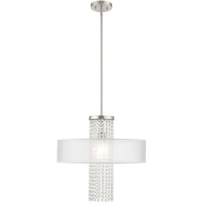 28'' Dimmable Chandelier With Shades - Nickel