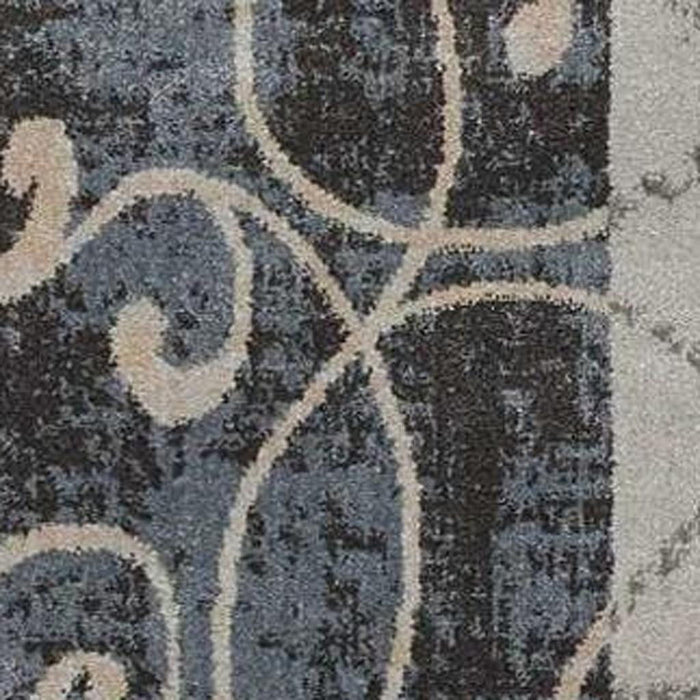 9' X 13' Floral Vines Non Skid Area Rug - Tan