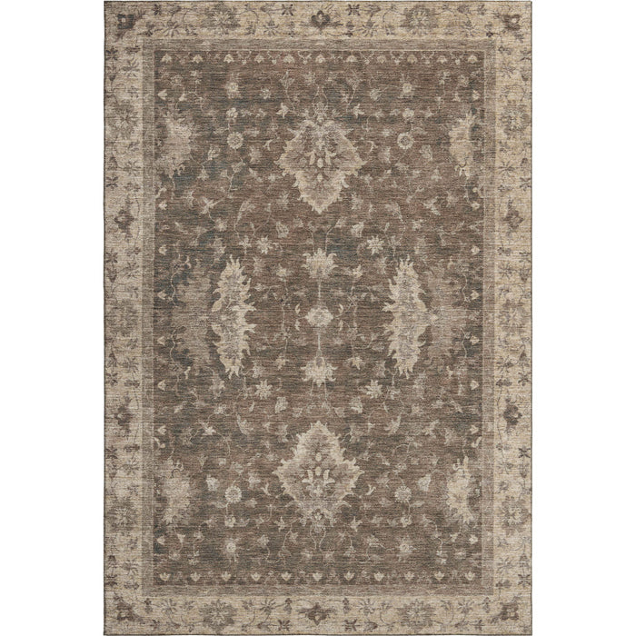10' X 14' Oriental Washable Area Rug With UV Protection (699716) - Brown / Beige