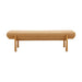 Sunflower yellow Julianna heavy linen upholstered bench by TOV Furniture with wooden legs and cushioned top.