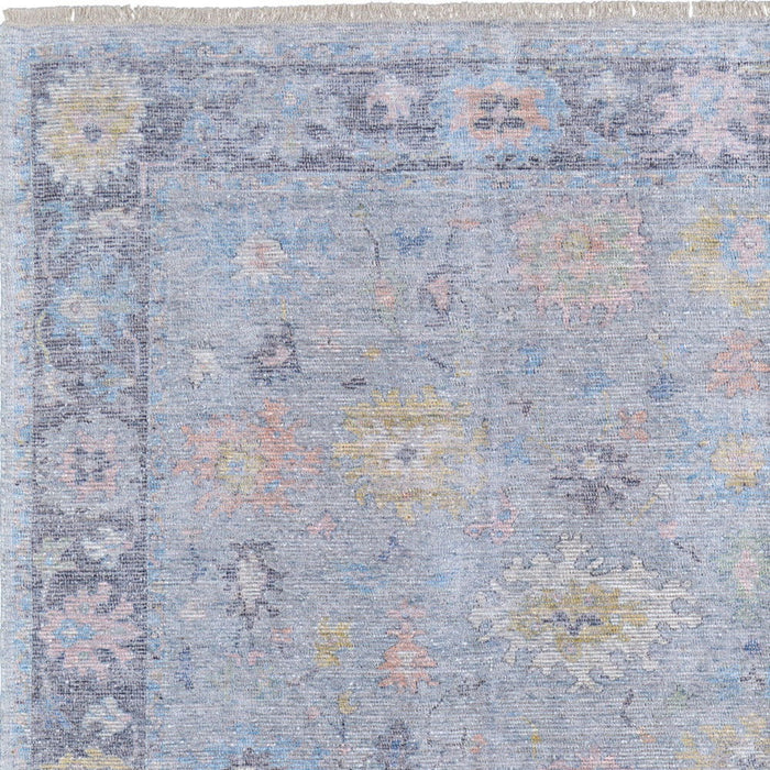 10' X 14' Floral Hand Woven Distressed Area Rug With Fringe - Orange