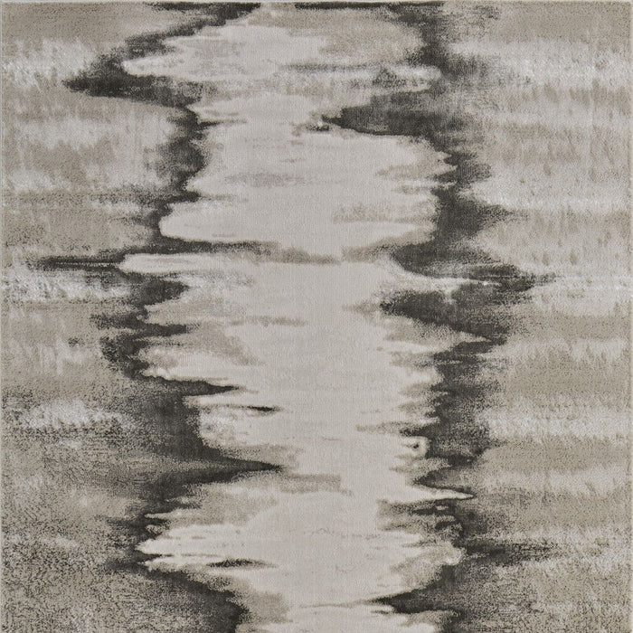 9' x 12' Abstract Power Loom Area Rug - Gray Ivory And Taupe