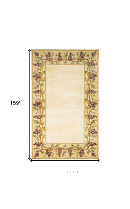 9.3' x 13.3' Wool Floral Hand Tufted Area Rug - Ivory