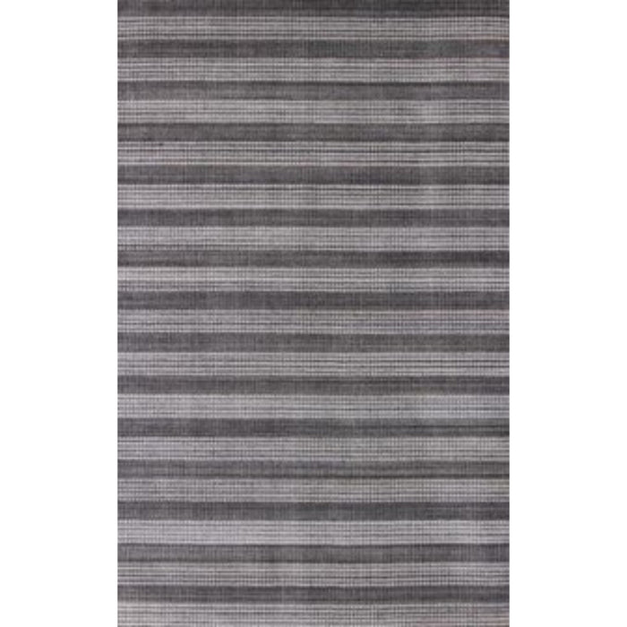 8' x 10' Hand Loomed Area Rug - Dark Gray And Whie