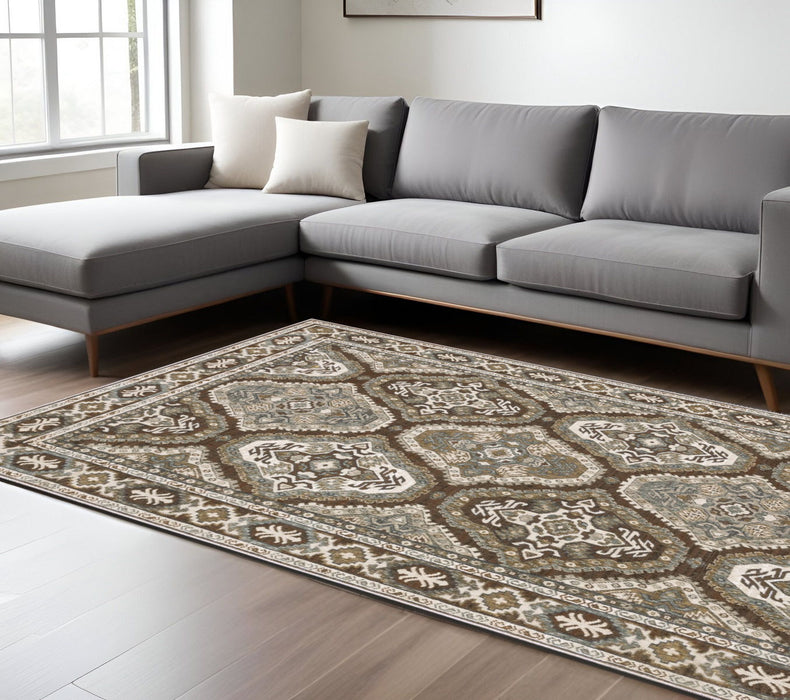 10' X 13' Medallion Area Rug - Ivory And Blue