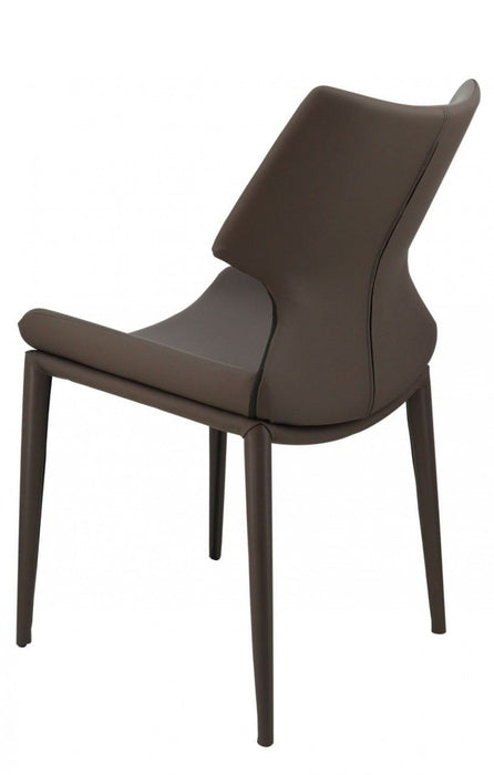 Faux Leather Wrapped Dining Chairs (Set of 2) - Gray