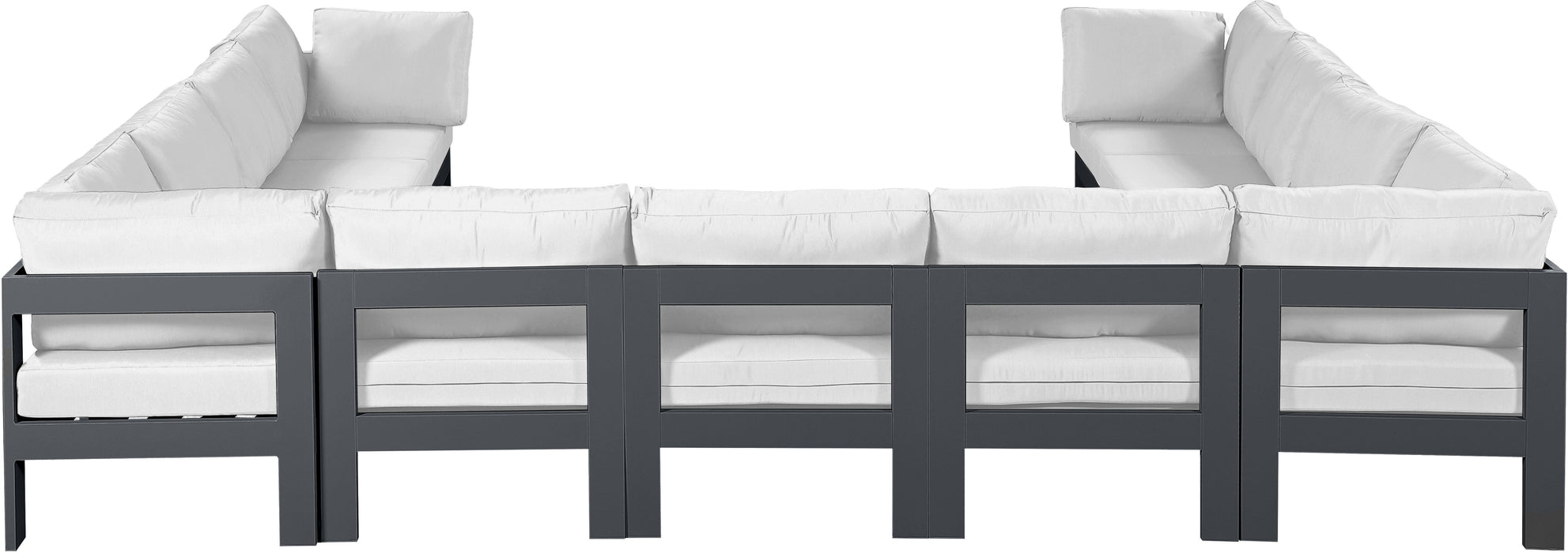 Nizuc - Outdoor Patio 11 Piece Modular Sectional With Gray Frame