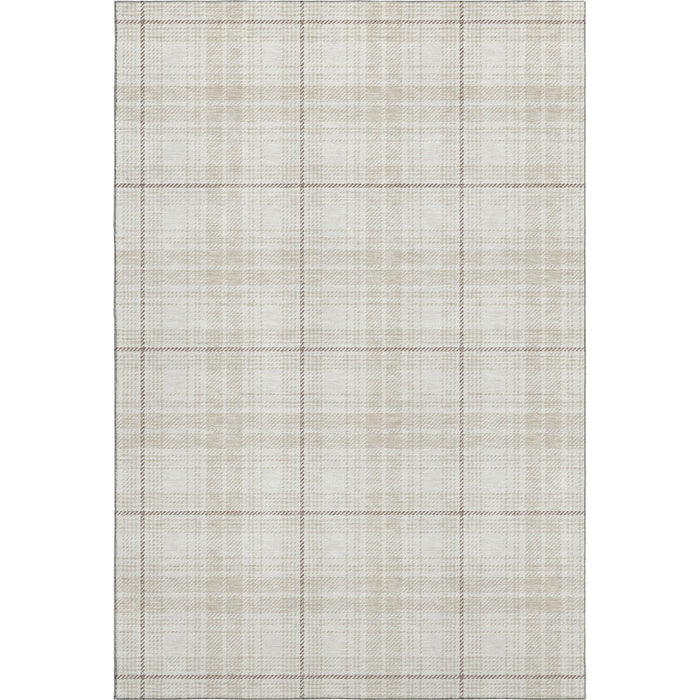 10' X 14' Plaid Washable Area Rug With UV Protection (678245) - Ivory / Brown / Beige