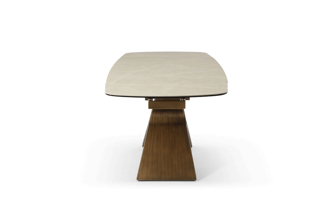 9368 - Dining Table With Extensions - Taupe
