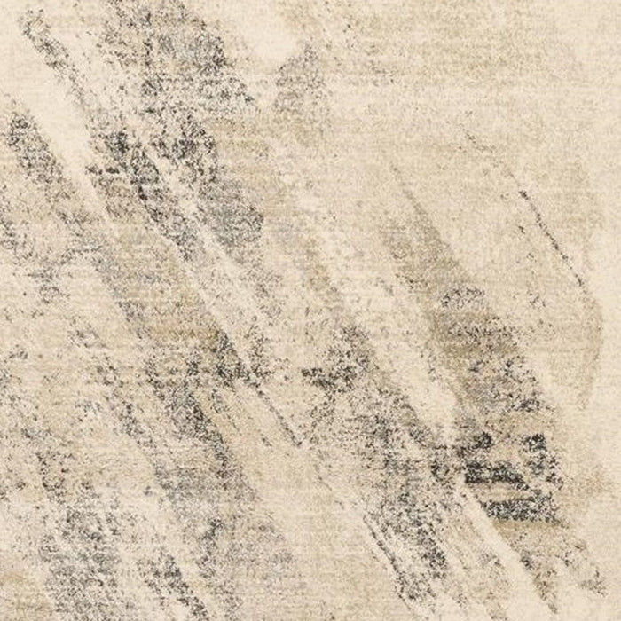 8' x 10' Machine Woven Abstract Brushstrokes Indoor Area Rug - Ivory Gray