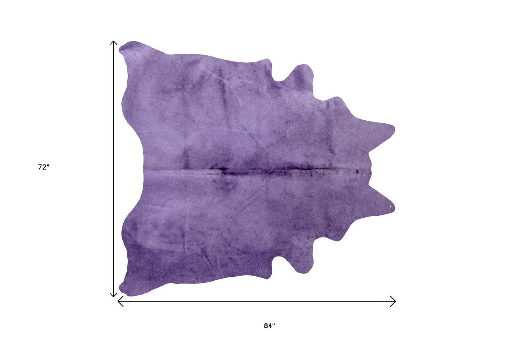 6' x 7' Cowhide Cowhide Area Rug - Purple