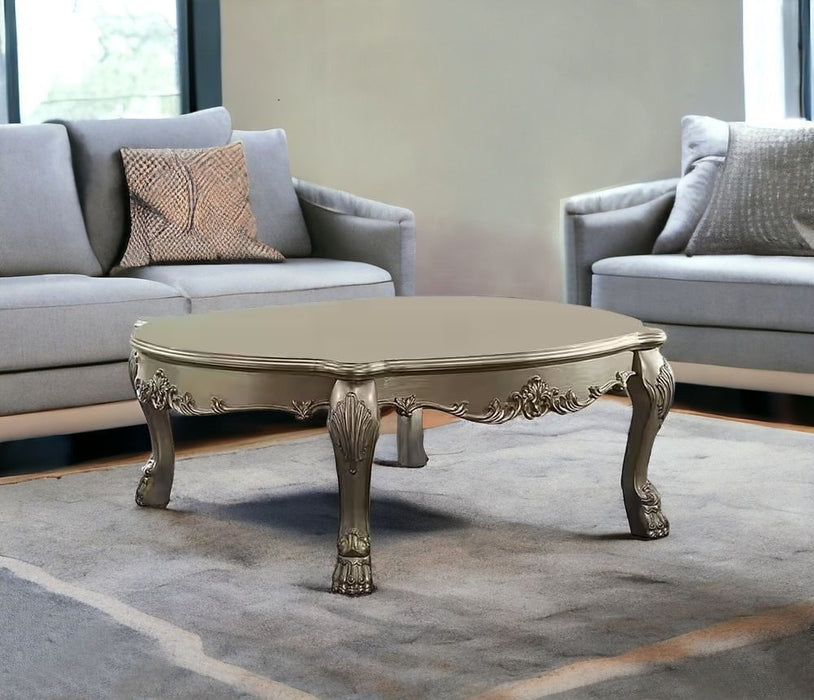 Solid And Manufactured Wood Coffee Table - Gold And Bone