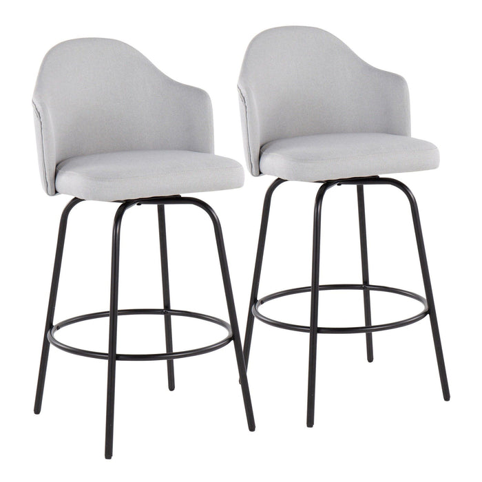 Ahoy - Fixed-Height Counter Stool - Metal Legs And Fabric (Set of 2)