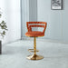 Set of 2 Giga modern bar stools with iron tube legs, soft cushions, and comfortable backrests for stylish seating.